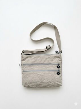 Kipling Alvar Crossbody Bag - Slate Grey Crinkle Nylon - Travel Essential